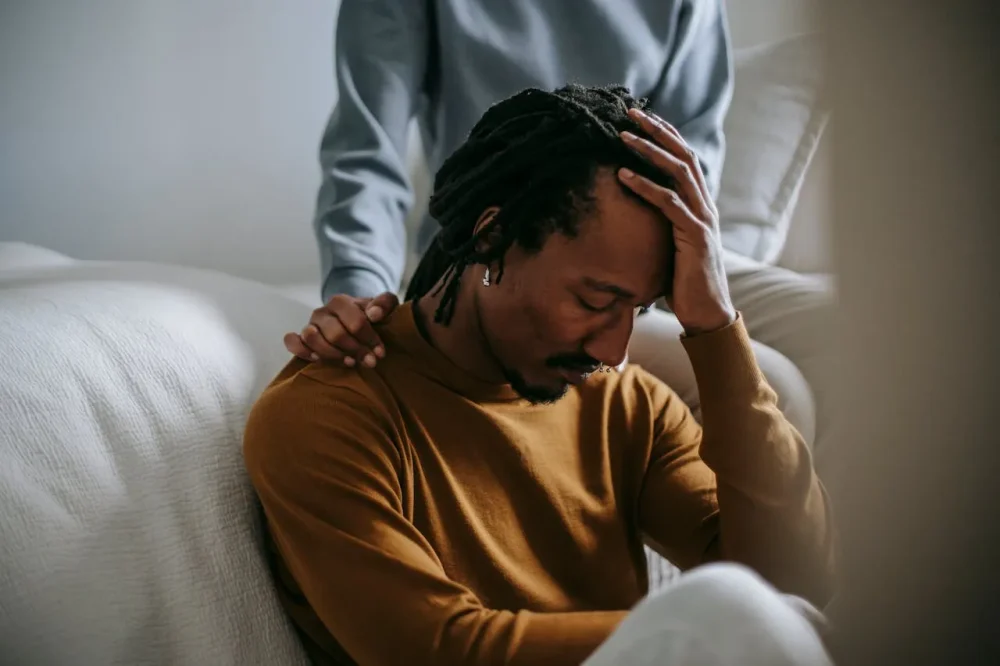 Depressed foreign man who lost his residence card