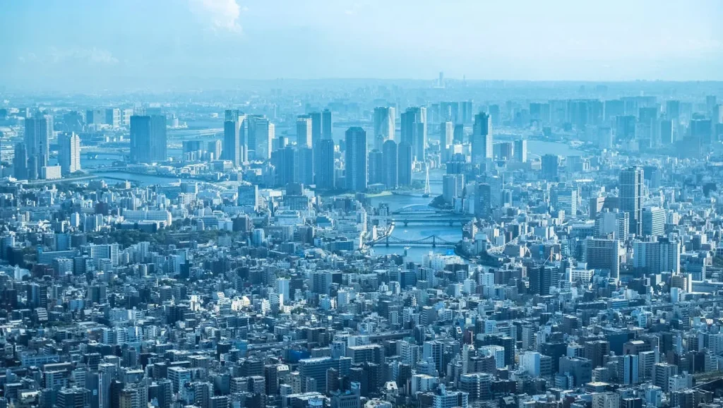 도쿄가 한눈에 내려다보이는 풍경